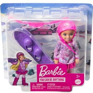 Barbie Chelsea Winter Snowboarder Doll You Can Be Anything 4 inch New